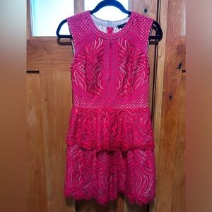 BCBG Maxazria Sz Cutesie Red Lipstick colored dress